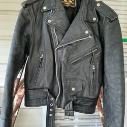 UNIK Women's Leather Motorcycle Jacket size 36 (S/M), Quilted lining.