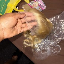 16 inch  613 Blonde Transparent Lace Body Wave Wig- 100%  Virgin Human Hair