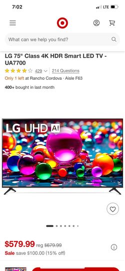 75 inch LG tv