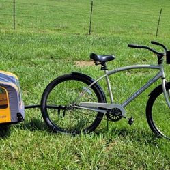 Mens Bike with Pet Trailer 