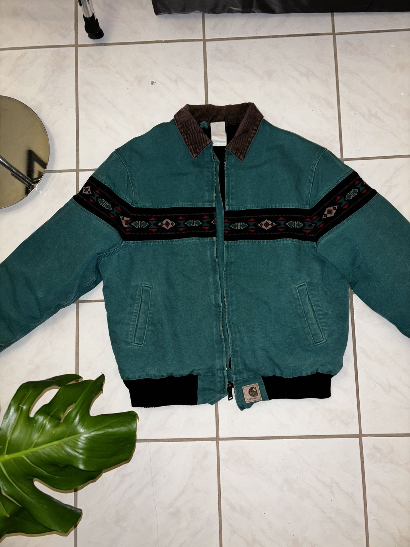 J77 AQUA Aztec Carhartt jacket