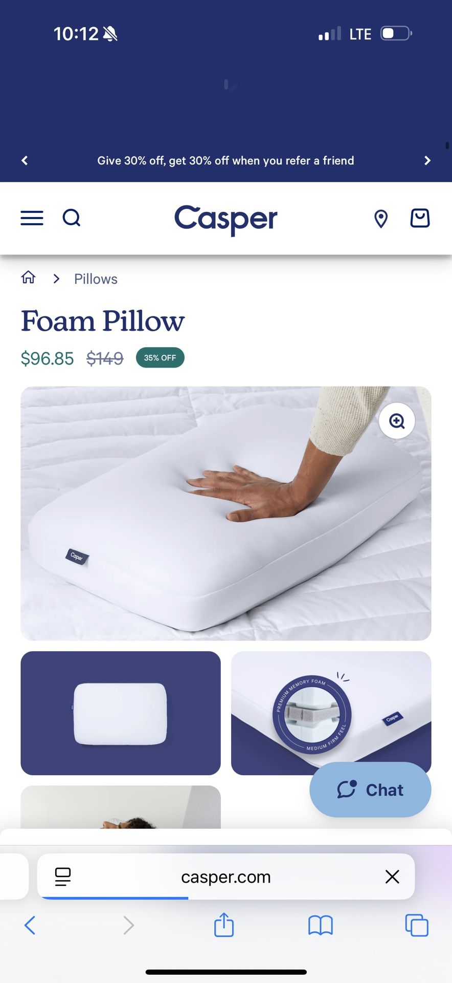 Casper Foam Pillow