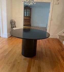 48 inch round black lacquer table