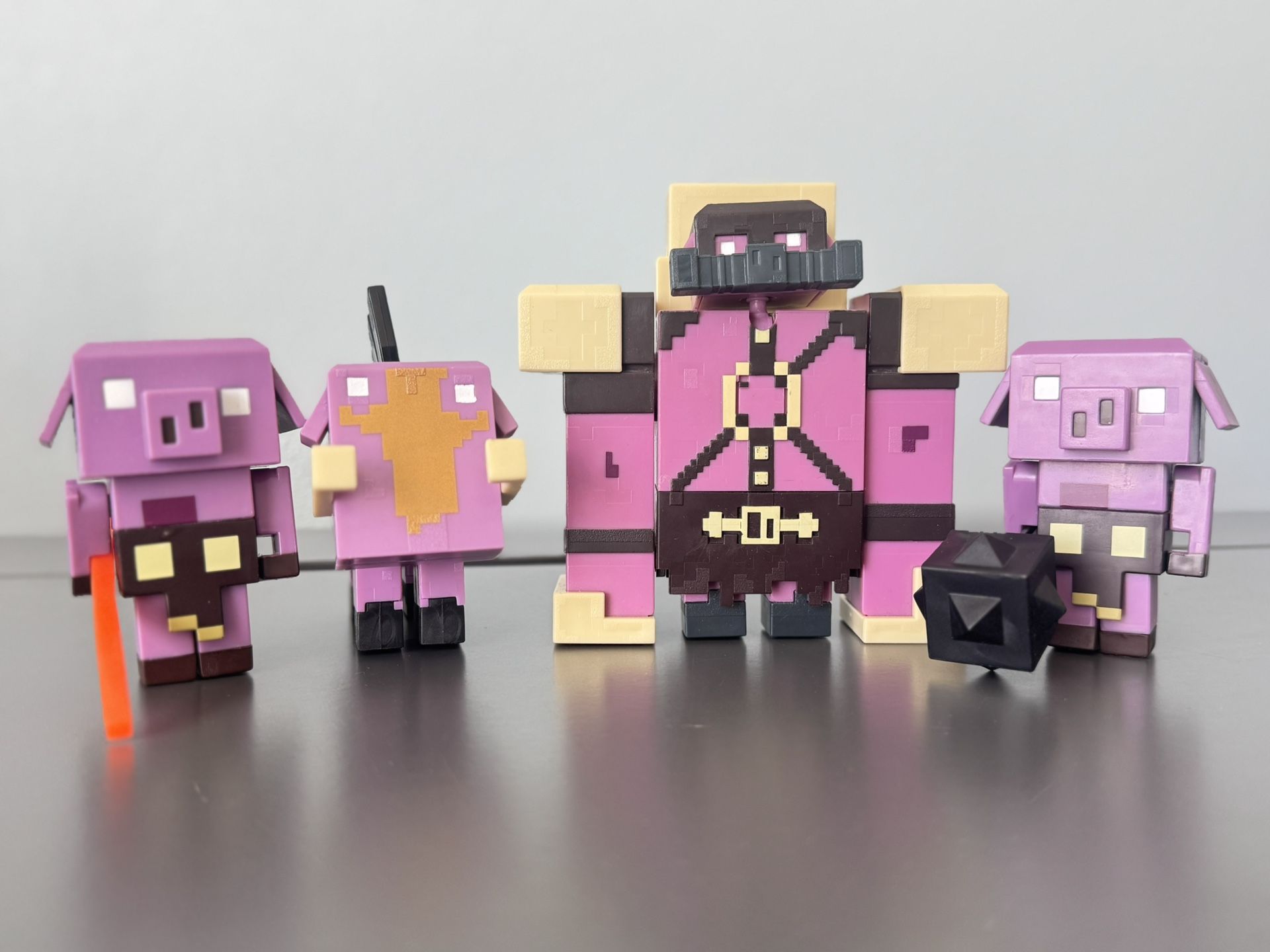 Mattel Minecraft Legends Nether Invasion Pack, Set of 4 Action Figures with Attack Action and Accessories