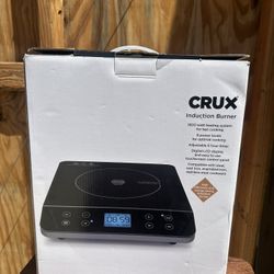 Crux Portable Induction Cooktop, Electric Hot Plate, Programmable Single Burner with Touchscreen LCD Display