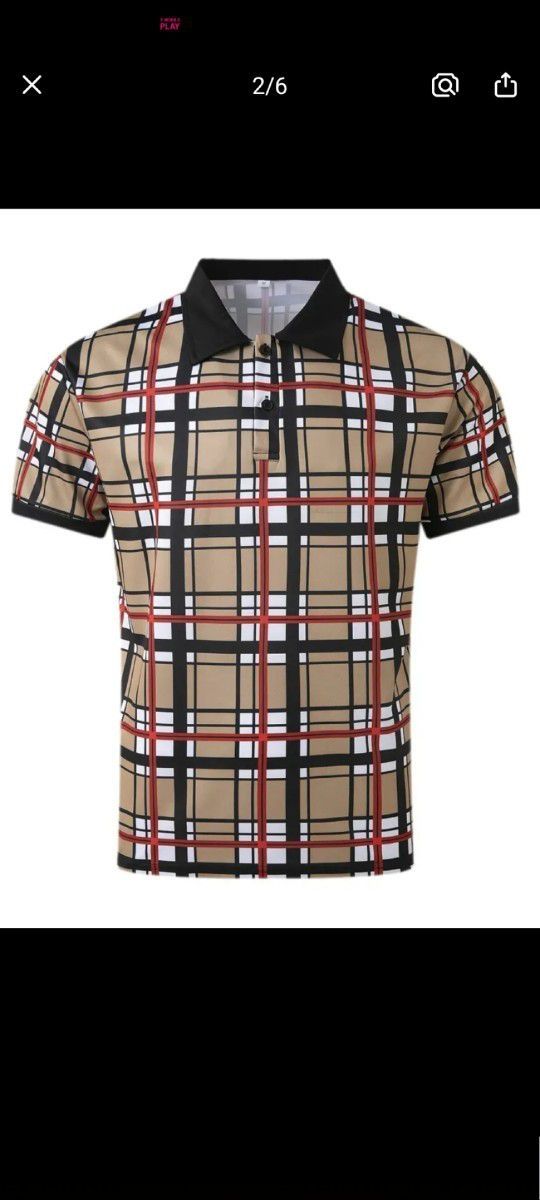 Vintage Plaid Mens Short Sleeve Shirt