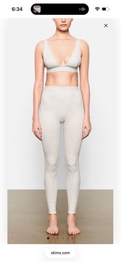 Skims Cotton Rib Legging in Heather Grey S