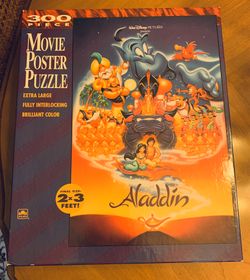 VINTAGE ALADDIN MOVIE POSTER PUZZLE EXTRA LARGE 2’x3’ Unopened in MINT CONDITION!