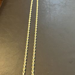 Solid Diamond Cut Rope Chain 