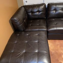 Brown Leather Couch 