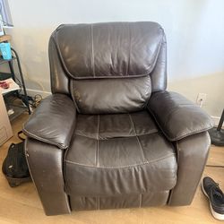Leather rocker and with foot rest