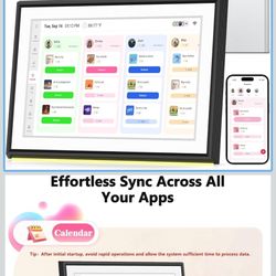 BIGASUO 10.1" Digital Calendar, Smart Touchscreen Interactive Display, Electronic Organizer for Monthly, Weekly & Daily Agenda, Chore Chart, Meal Plan