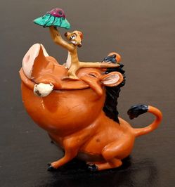 VINTAGE 1990S DISNEY LION KING TIMON & PUMBAA FIGURE
