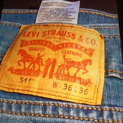 LEVI STRAUSS & CO.   "511". JEANS 36W.  36L