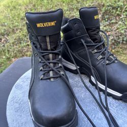 Wolverine Men's Boots Black 10 M Carbon Max Leather Steel Toe Waterproof Combat