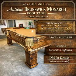 Antique Brunswick Monarch Pool Table