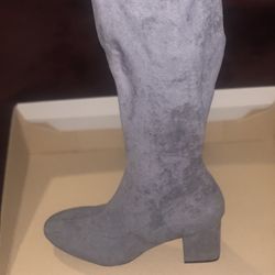 Gray Thigh High Boots