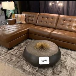 Brand New/ Brown Leather Sectional, Seccional, Couch/ Delivery Available 