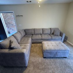 Grey Couch W Storage 