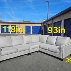 FREE DELIVERY Couch Sofa L Sectional 2 Piece Grey