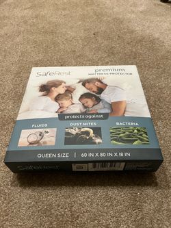 SafeRest Premium Mattress Protector Queen Waterproof Cotton Terry Brand New