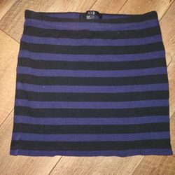 Juniors Purple And Black Mini Skirt