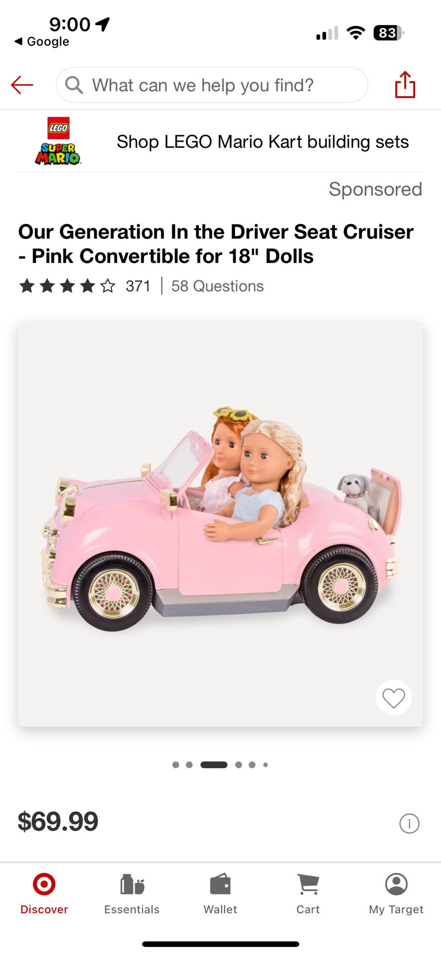 Our Generation Convertible Car For Doll