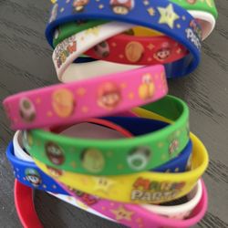 12PCS Mario Silicone Wristbands Bracelets