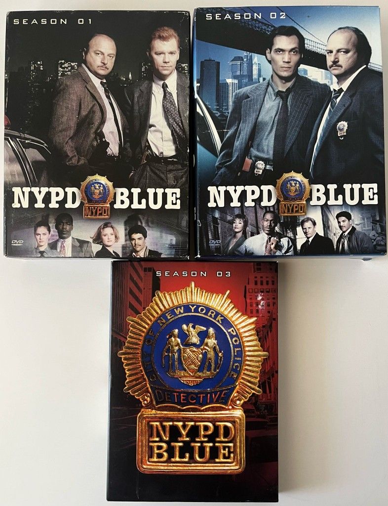 Lot of 3 NYPD Blue - Season 1, 2 & 3 (DVD, Total 16-Disc Set)