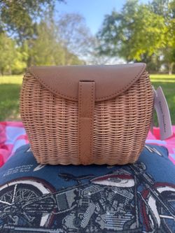 Wicker cross body bag