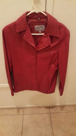 Red leather jacket size med
