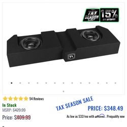 Dual 10" 1,600W Max Power Loaded Subwoofer Enclosure Compatible with 2019-2025 Chevrolet Silverado/GMC Sierra Crew Cab Trucks