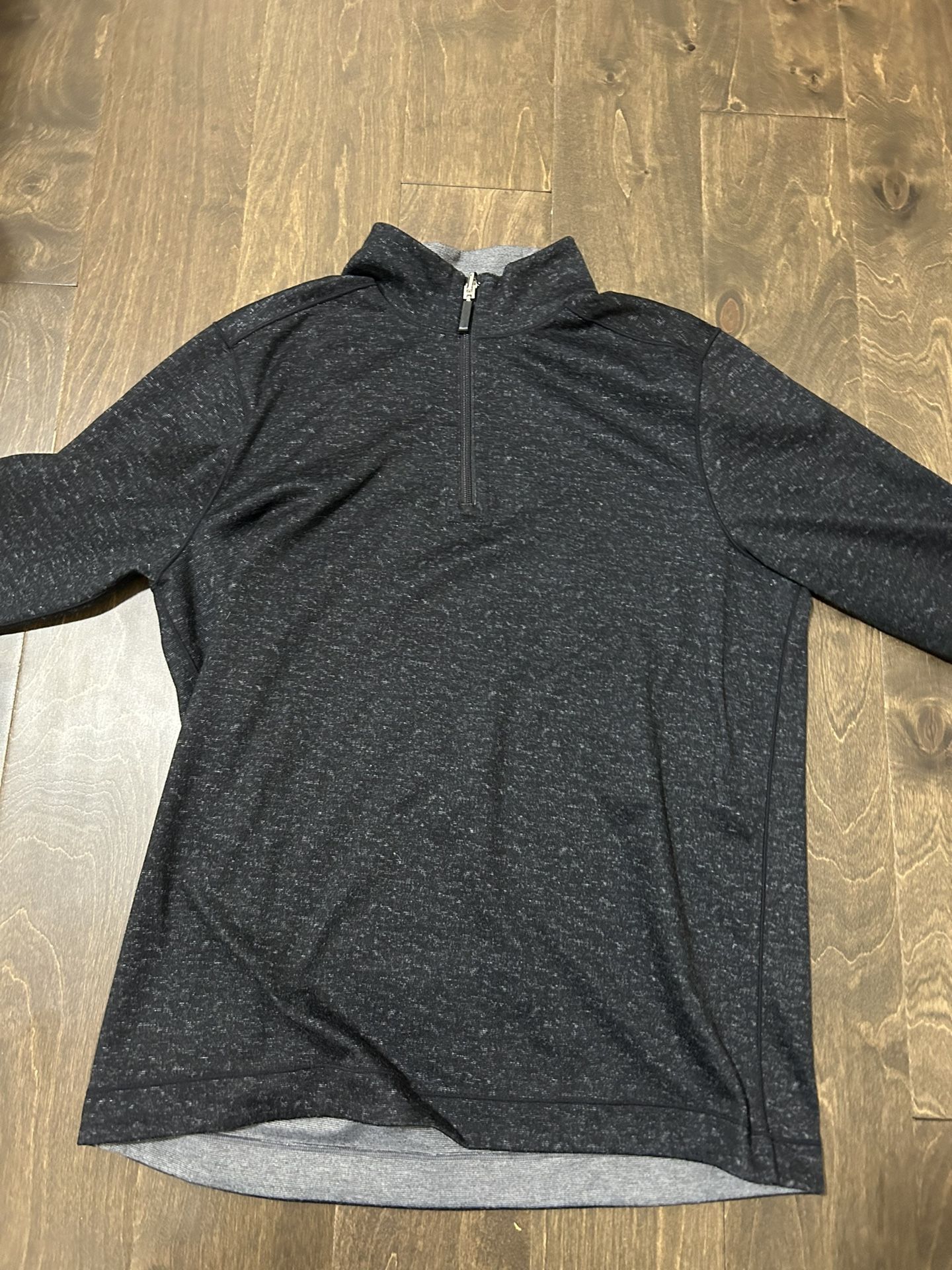 Black Medium Long Sleeve Fleece Quarter-Zip Sweater