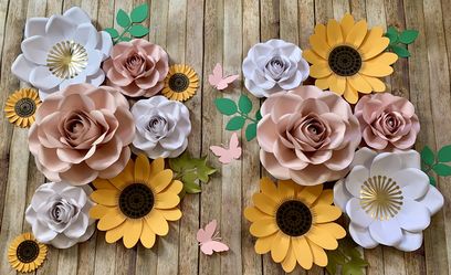 Cardstock paper flowers for decoration