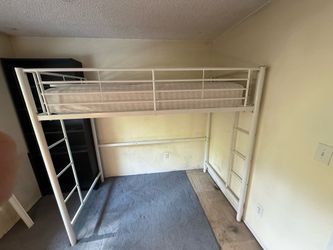Bed (twin loft white metal)