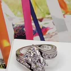 925 SILVER PRECIOUS Cz DIA RING, Sz 7
