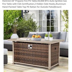Outdoor Gas Fire  Pit Table, New