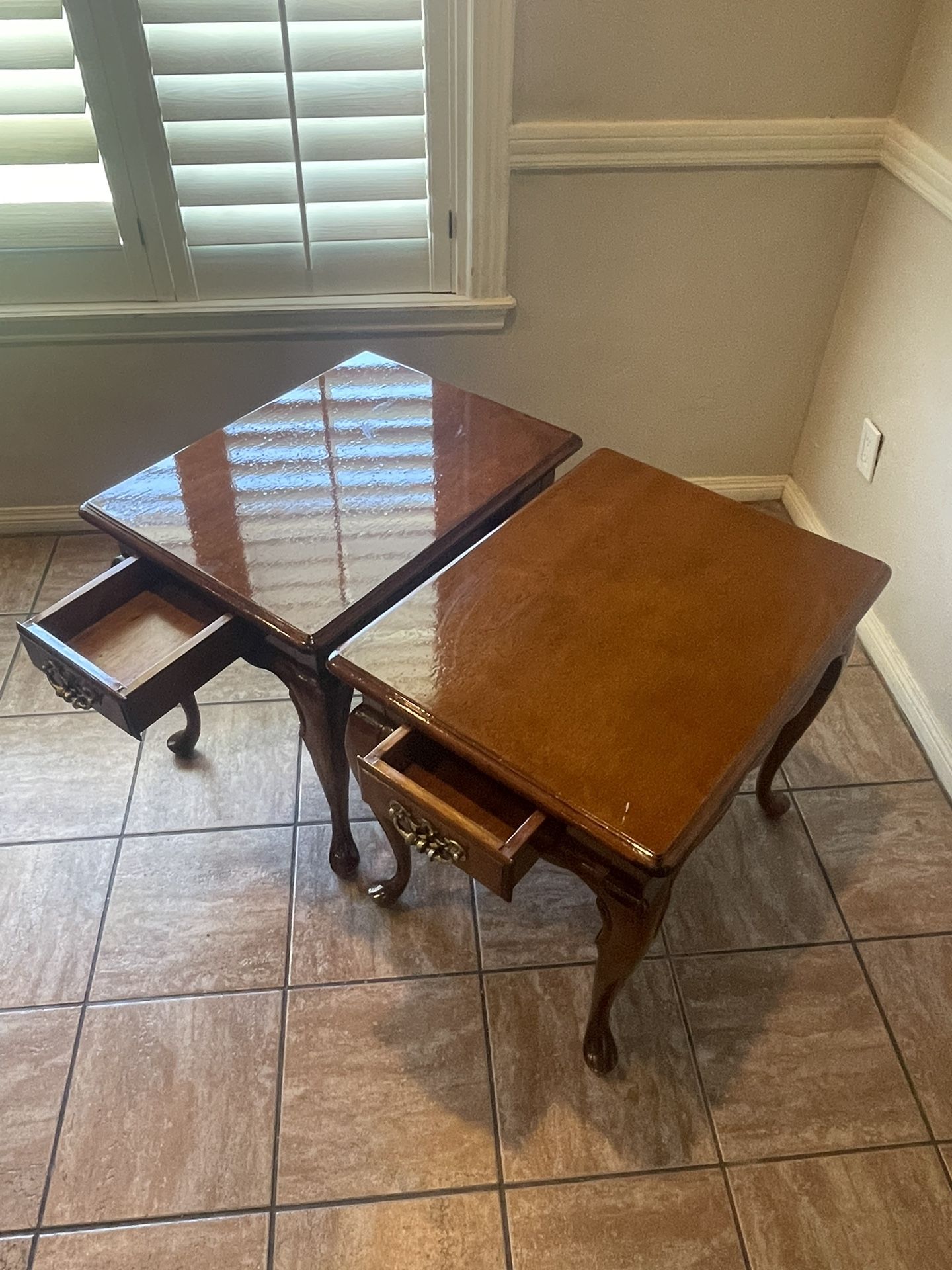 Vintage Solid Wood End Tables – $150 Pair Must Go