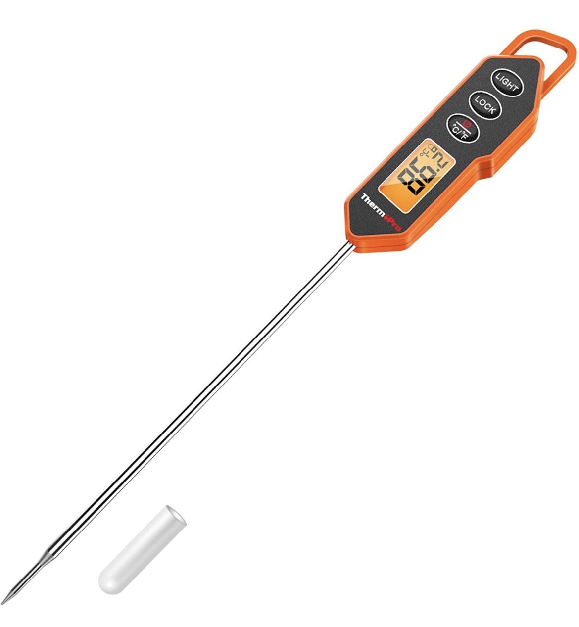 ThermoPro Digital Instant Read Meat Thermometer for Grilling Cooking Food Candy Thermometer for BBQ Smoker Grill Smoker Oil Fry Kitchen Thermometer wi