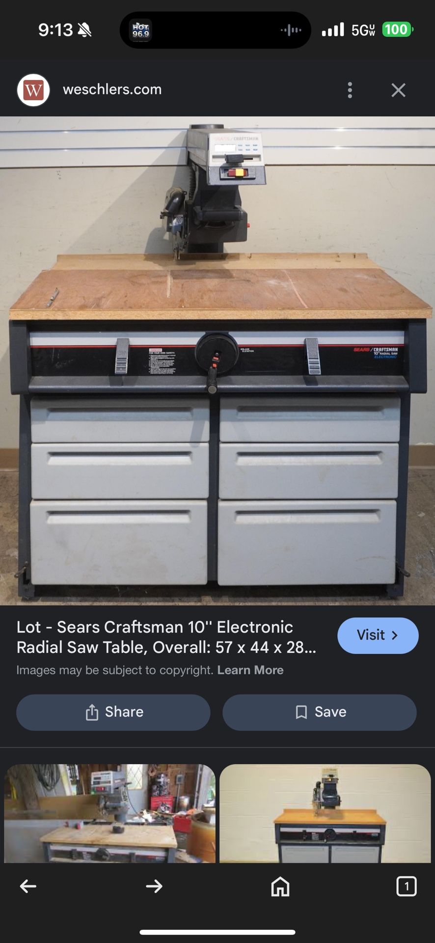 Craftsman 10" Electronic Radial Arm Saw