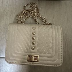 Cream Purse With Gold Detail