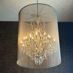 Rh Restoration Hardware Vaille 45” + 36” Crystal Chandelier Lighting 6 Avail