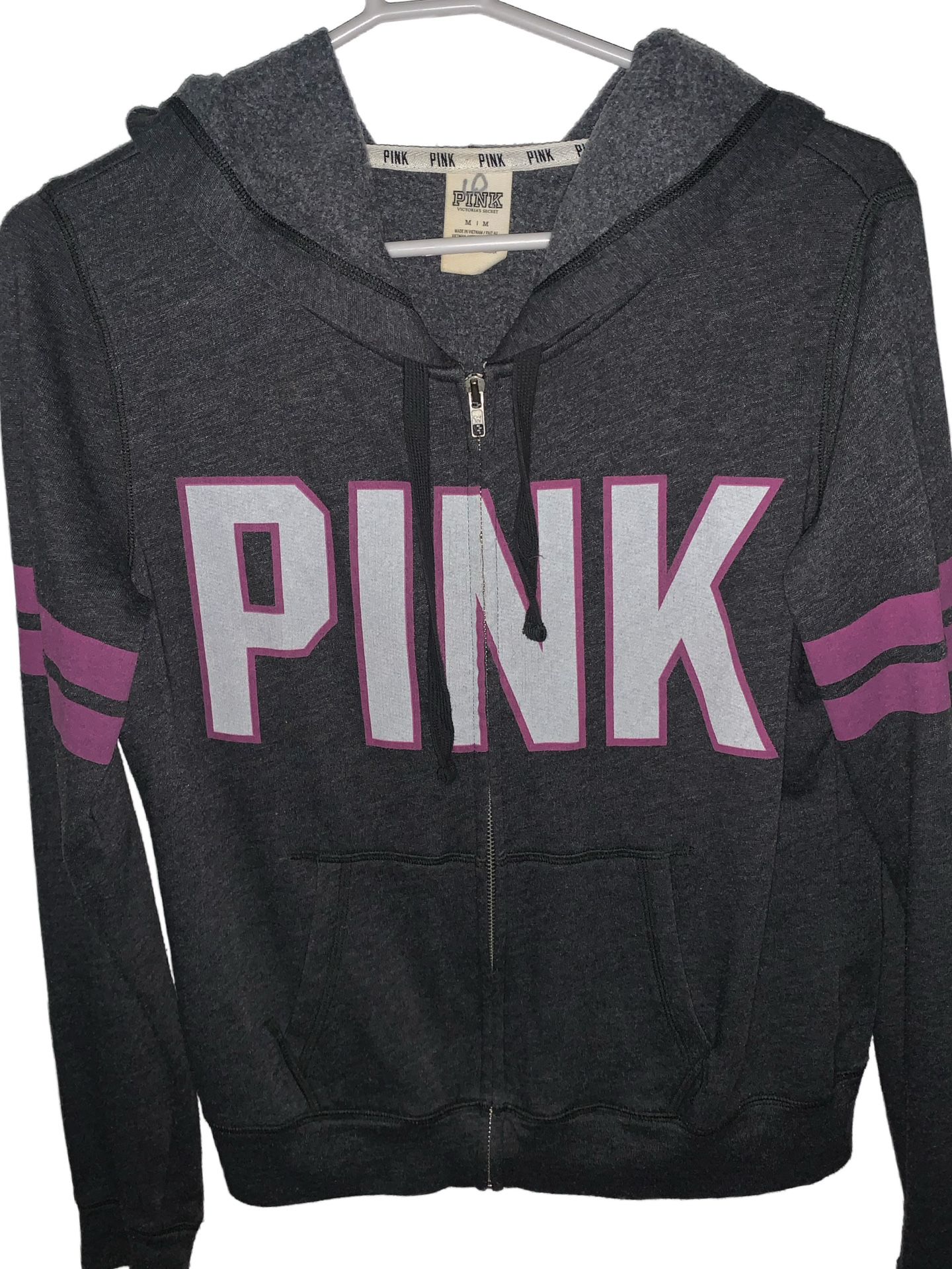 Pink Hooded Zip Up Jacket Size Medium 