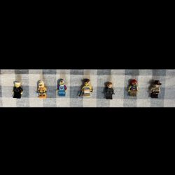 Lego Lot of 7 Minifigures - Pirates, Nya, Police, Lunar, Slushy Vendor