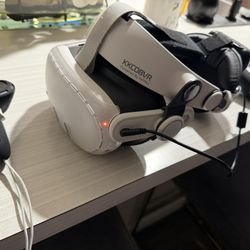 Meta Guest 3 Vr Headset With Attachments And Both Handles