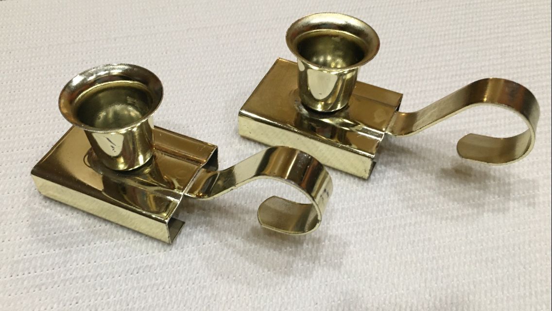 Set of brass candle holders. Used. In excellent condition.