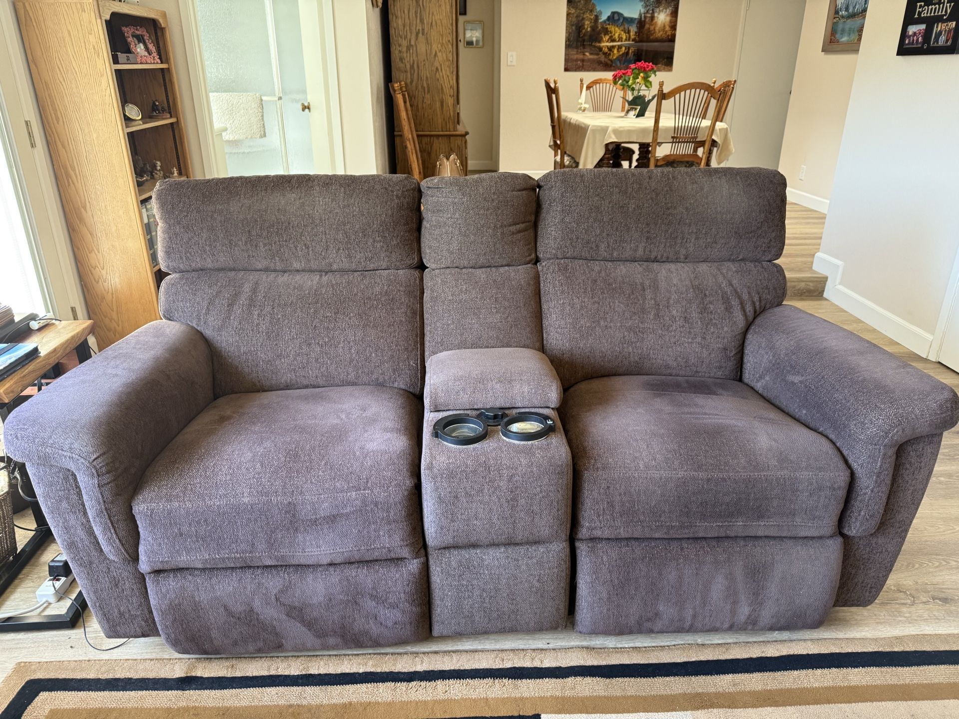 Brown Electric Loveseat Recliner