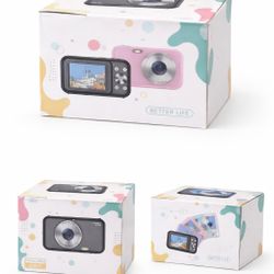 Digital Camera, FHD 1080P 44MP Kids Camera with Neck Lanyard 32GB Card, Point Shoot Cameras, 16X Zoom Anti-Shake Time Stamp, Compact Portable Small Ca