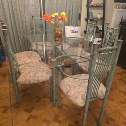 Glass Dining table and 6 chairs
