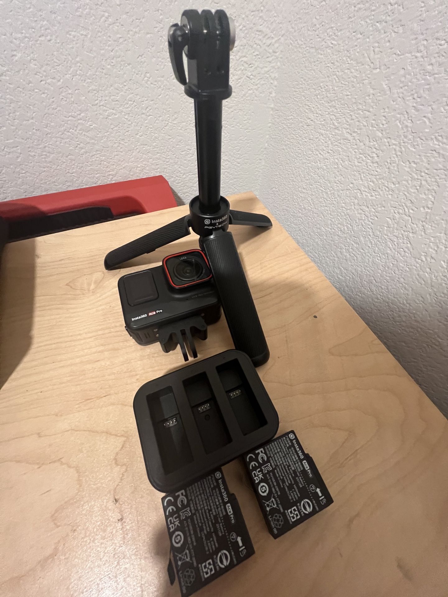 Insta360 Ace Pro Action Camera – w/ 2 Batteries + Charger + Tripod – Excellent Condition